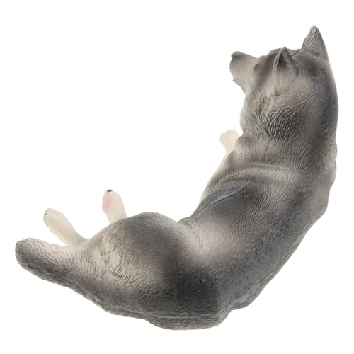 HONITANO Realistische Husky Hundefigur aus Kunststoff Detailgetreue Simulation Sichere Glatte Oberfläche Dekoratives Tiermodell für Kinderzimmer Schreibtisch und Lebensecht von HONITANO