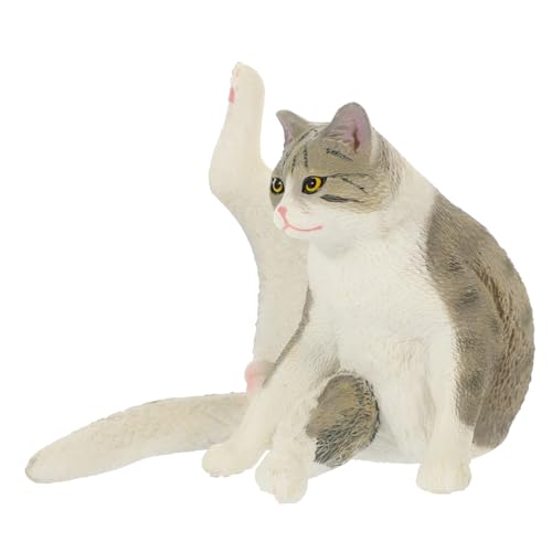 HONITANO Realistische Katzenfigur aus Kunststoff Kleine Niedliche Katzen deko für Schreibtisch Lebensechte Katzenstatue als Geschenkidee und Wohnaccessoire für Schlafzimmer und von HONITANO