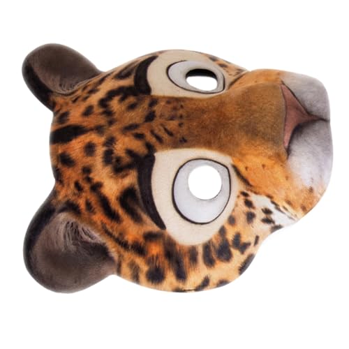 HONITANO Realistische Leoparden Halbmaske aus Leichtem EVA Atmungsaktiv und Bequem für Halloween Karneval Kostümpartys und Maskenbälle Elastischer Band für Sicheren Sitz Tierisches von HONITANO