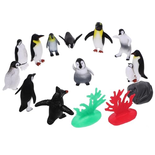 HONITANO Realistische Pinguin Figuren aus Sicherem Kunststoff Miniatur Tierfiguren mit Flachem Boden für Tischdeko Pädagogisches und Sammlerstücke für Liebhaber von HONITANO