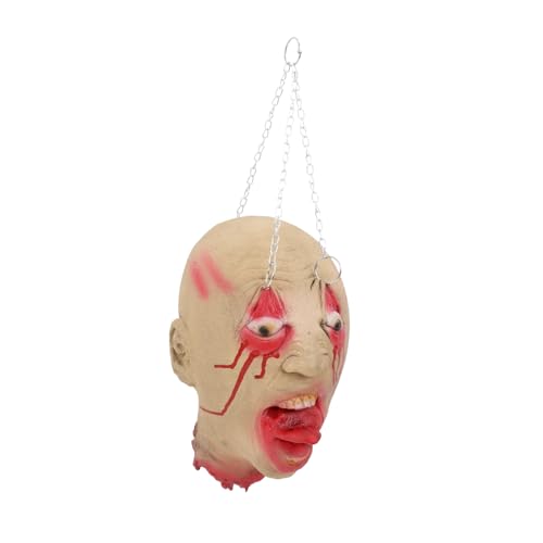 HONITANO Realistischer Hängender Kopf Halloween Deko Kunstkopf Blutige Horror Requisite für Gruselige Spukhaus Party und Garten Dekoration von HONITANO