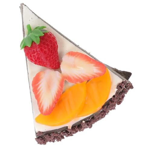 HONITANO Realistisches Künstliches Dessertmodell Tortendekoration Lebensechte Kuchen Nachbildung Für Schaufenster Hochzeit Party Dekorationsobjekt Gelb Pfirsich Erdbeere von HONITANO
