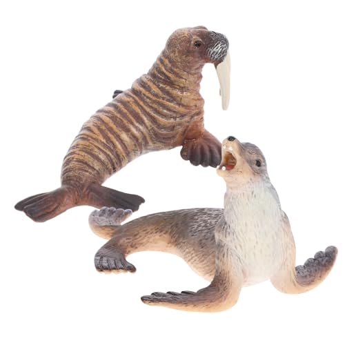 HONITANO Realistisches Teiliges Meerestier Figuren Seelöwe Walross Modell Pädagogisches Unterwassertiere Kleine Meeresbewohner Deko Für Aquarium von HONITANO