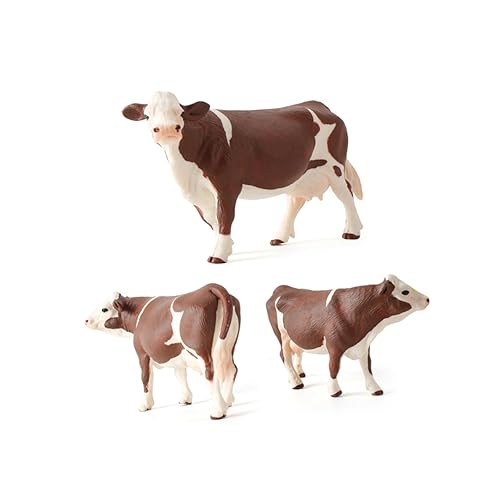 HONITANO Rinderverzierungen Kuhmodell Kuscheltier Ornament Kühe Miniatur Kuhfiguren Tierverzierungen Mini-Kuh Weiß von HONITANO