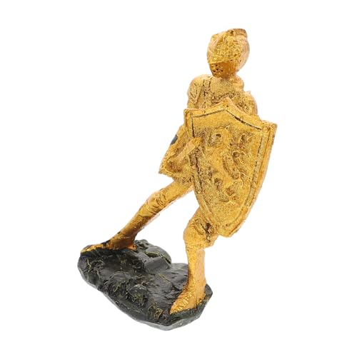 HONITANO Römisches Kriegermodell Deko Statue winzige Soldatenmodelle Mini-Soldaten-Modell Mini-People-Modelle Tischdekorationen aus Sand realistische Menschenfigur Minifigur Harz Golden von HONITANO