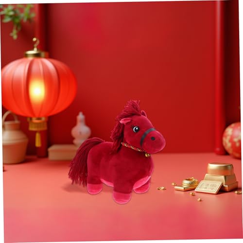 HONITANO Rotes Plüschpferd Kuscheltier Chinesisches Pferd Weiches Stofftier Glücksbringer Dekoration für Neujahrsfest Haustier HONITANO Rotes Plüschpferd Kuscheltier Chinesisches Pferd Weiches Stofftier Glücksbringer Dekoration für Neujahrsfest Haustier von HONITANO