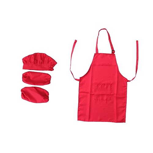 HONITANO Satz Huthülsenschürze Set kinderkochmütze kochmützen für Present Set for kochset zubehör kinderküche Handschelle zum Kochen für Kinderkoch-Spielset rot HONITANO Satz Huthülsenschürze Set kinderkochmütze kochmützen für Present Set for kochset zubehör kinderküche Handschelle zum Kochen für Kinderkoch-Spielset rot von HONITANO