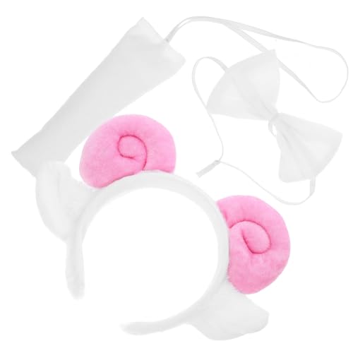 HONITANO Schafhörner Haarreif Plüsch Tierkostüm Zubehör mit und Fliege Damen Cosplay Stirnband für Halloween Karneval Party HONITANO Schafhörner Haarreif Plüsch Tierkostüm Zubehör mit und Fliege Damen Cosplay Stirnband für Halloween Karneval Party von HONITANO
