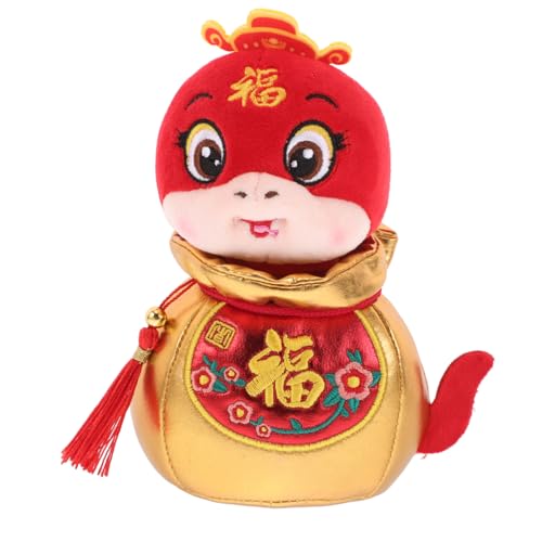 HONITANO Schlangenpuppe Jahr des Schlangenmaskottchens Plüschschlangenspielzeug Jahr des Schlangenplüschs Schlangenjahresspielzeug Chinesische Schlangenplüschs Neujahrsdekorationen von HONITANO
