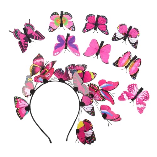 HONITANO Schmetterling Haarschmuck Set Teilig mit Stirnband und Haarspangen Leichter Damen Haarreif für Party Hochzeit Fotografie Gartenfest Rosa Butterflies Hairband für Mädchen HONITANO Schmetterling Haarschmuck Set Teilig mit Stirnband und Haarspangen Leichter Damen Haarreif für Party Hochzeit Fotografie Gartenfest Rosa Butterflies Hairband für Mädchen von HONITANO