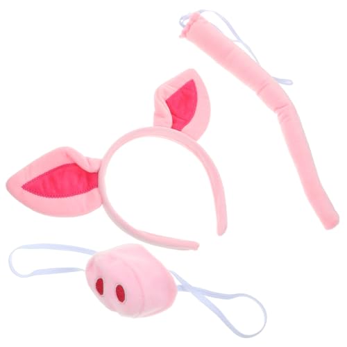 HONITANO Schwein Kostüm Set Teilig Rosa Schweinenase und Schweineohren Stirnband für Party Foto Requisiten Karneval Halloween Fasching Jungen Mädchen von HONITANO