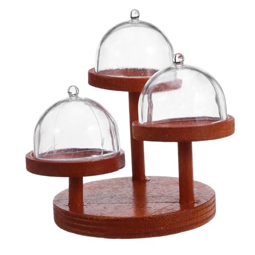 HONITANO Set Puppenhaus Dekoration Puppenhaus Ausstellungsständer Kleiner Dessertturm Puppenhausmöbel Aus Holz 3 Stöckiger Puppenhausständer Miniatur Desserttablett Mini von HONITANO