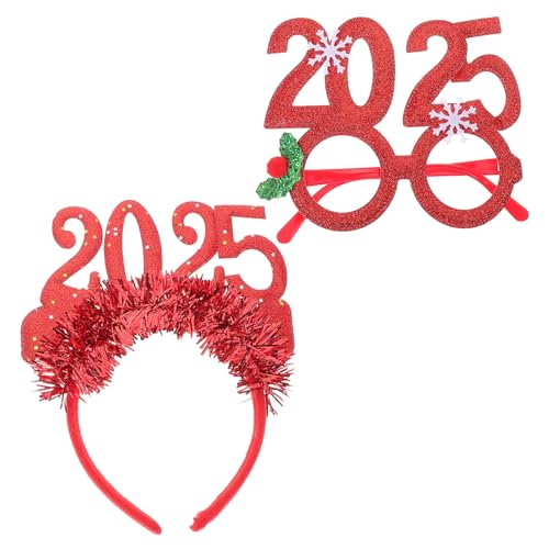 HONITANO Silvester Haarreif Rot Party Stirnband für Erwachsene Wiederverwendbar Leicht Year Eve Headpiece Cosplay Zubehör für Neujahrsfeier von HONITANO