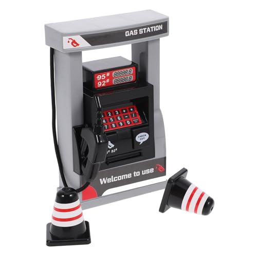 HONITANO Simulations Gasstation mit Roadblocks DIY Tankstellen Modell aus Robustem Realistische Szene für Kinderzimmer Sicheres Rollenspiel Zubehör von HONITANO