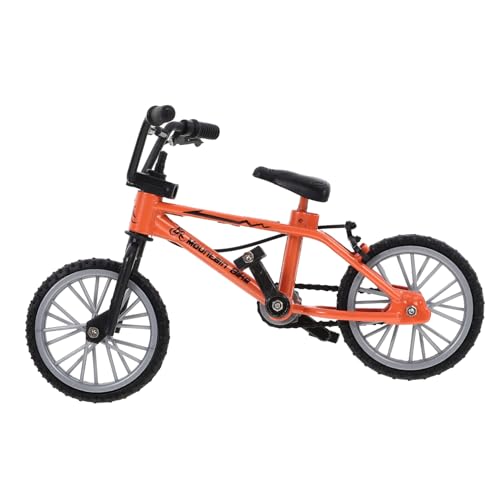 HONITANO Simulationsrad Modellfahrrad für Modellbau Miniatur Fahrzeugspielzeug Puppe Mini -Fahrrad kleines künstliches Fahrrad -Modell kleines Fahrrad Legierung Orange von HONITANO