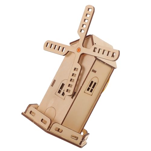 HONITANO Solar Windmühle Bastelset für Einfaches DIY Holz Modell Solarbetriebenes Wissenschaftsexperiment Fördert Praktische Fähigkeiten und Erneuerbare Energieverständnis für Grundschüler von HONITANO