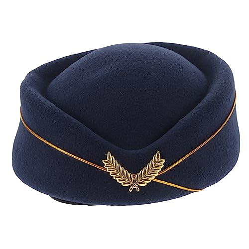 HONITANO Stewardess Hut für Damen Eleganter Flugbegleiterinnen Hut für Cosplay Halloween Partys und Spezielle Anlässe Stilvolles Kostümzubehör für Flugzeug Themenfeiern von HONITANO
