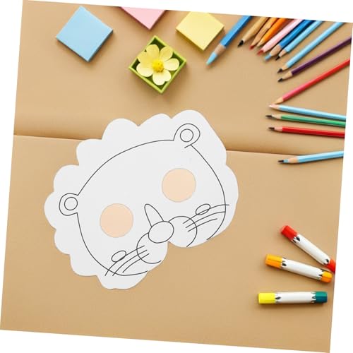 HONITANO Tiermasken zum Bemalen Teiliges Bastelset mit Blanko Papiermasken B D und Stiften Ungiftig Verstellbar Kreative DIY Kostüme für Karneval Geburtstag Halloween Cosplay HONITANO Tiermasken zum Bemalen Teiliges Bastelset mit Blanko Papiermasken B D und Stiften Ungiftig Verstellbar Kreative DIY Kostüme für Karneval Geburtstag Halloween Cosplay von HONITANO