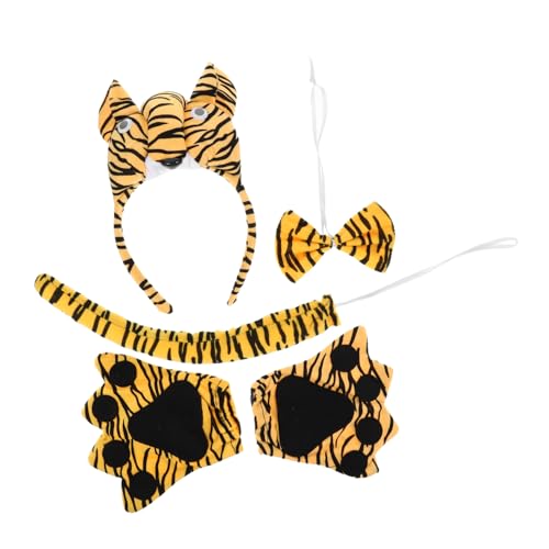 HONITANO Tiger Kostüm Accessoire Set Teiliges Tiger Stirnband mit Handschuhen Weiches Kopfband für Faschingskostüme Cosplay und Tiermottoparty Geeignet für Bühne Kostümfest und HONITANO Tiger Kostüm Accessoire Set Teiliges Tiger Stirnband mit Handschuhen Weiches Kopfband für Faschingskostüme Cosplay und Tiermottoparty Geeignet für Bühne Kostümfest und von HONITANO