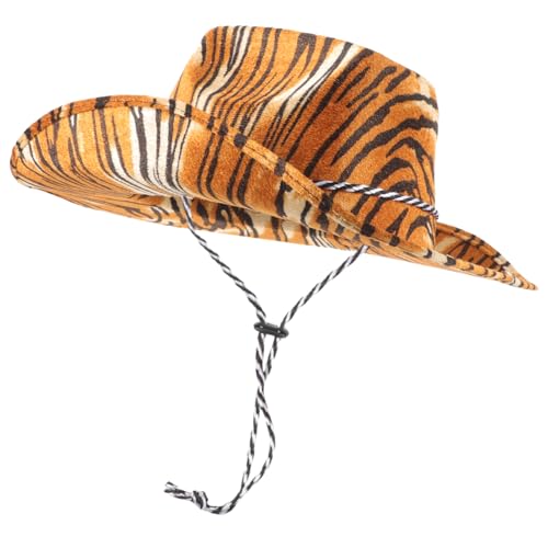 HONITANO Tiger print Cowgirl hut Western mütze für Damen Festhut mit Hochwertiger Verarbeitung und Komfortablem Material für Kostüm Faschingsoutfits HONITANO Tiger print Cowgirl hut Western mütze für Damen Festhut mit Hochwertiger Verarbeitung und Komfortablem Material für Kostüm Faschingsoutfits von HONITANO