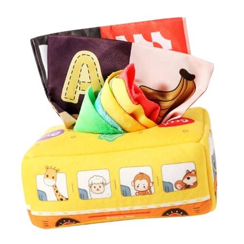 HONITANO Tissue Box Busform mit Weichem Knistertuch und Stofftüchern Raschelpapierbögen Sicher für Junge Mädchen Jahre Fördert Feinmotorik und Sensorische Entwicklung HONITANO Tissue Box Busform mit Weichem Knistertuch und Stofftüchern Raschelpapierbögen Sicher für Junge Mädchen Jahre Fördert Feinmotorik und Sensorische Entwicklung von HONITANO