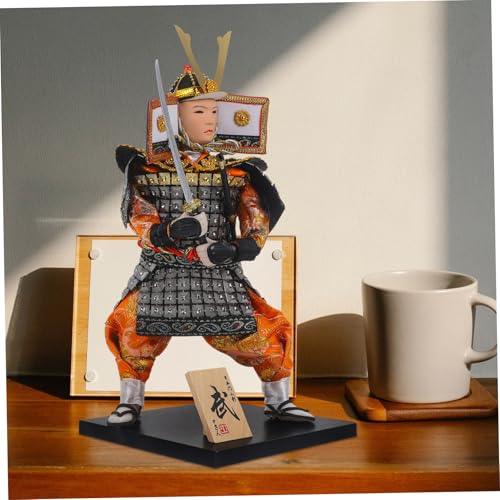 HONITANO Traditionelle Samurai Puppe Japanischer Stil Deko Figur Handgefertigt Authentische Japanische Hausdekoration Perfektes für Japanischer Kultur von HONITANO
