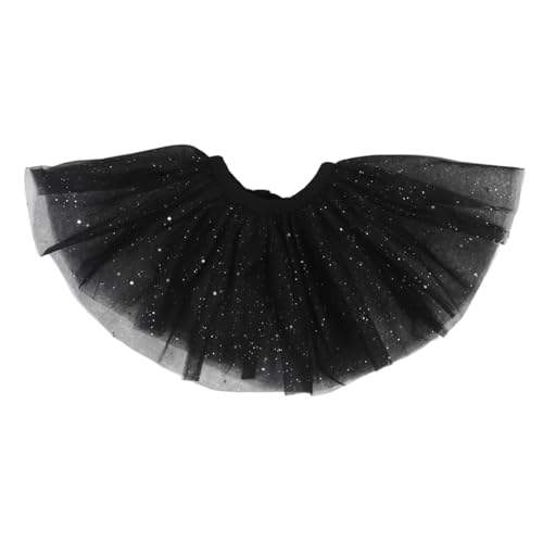 HONITANO Vintage Clown Mesh Tüllkragen mit Glitzer Renaissance Rüschenhalsband für Halloween und Maskeraden Accessoire Schwarzer Netzkragen mit Silbernen Punkten von HONITANO