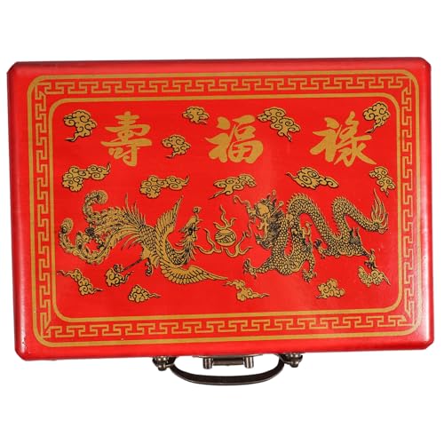 HONITANO Vintage Mahjong Box Praktischer Mahjong Organizer aus Holz für Sicheren Transport und Aufbewahrung für Spieleabende und Reisen mit Runden Kanten für Ihre HONITANO Vintage Mahjong Box Praktischer Mahjong Organizer aus Holz für Sicheren Transport und Aufbewahrung für Spieleabende und Reisen mit Runden Kanten für Ihre von HONITANO