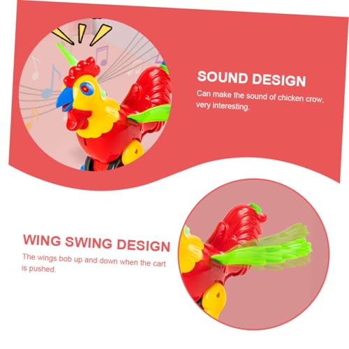 HONITANO Walker mit Abnehmbarem Griff Rooster Design Lauflernwagen aus Hochwertigem Kunststoff Pädagogisches Schiebespielzeug für Kleinkinder zur Motorischen Zufällige Zufällige Farbe von HONITANO