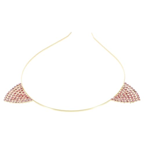 HONITANO Wasserdichter Katzenohren Haarreif mit Funkelnden Strasssteinen Leichter Metallkopfband Süßes Cosplay Accessoire für Damen Halloween Party und Kostüm von HONITANO