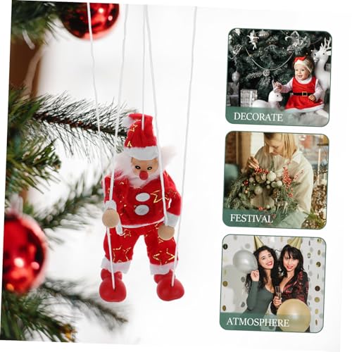 HONITANO Weihnachtliche Holz Marionette mit Zugmechanismus Lustiges Puppenspielzeug für Kreative Handpuppe zur Dekoration und Spielerischen der Fingerfertigkeit von HONITANO