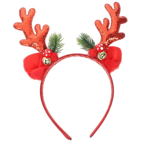 HONITANO Weihnachtliches Rentier Geweih Stirnband mit Glitzereffekt und Glocken Bequemes Stoffmaterial Festliches Partyaccessoire für Frauen und Mädchen für Weihnachtsfeiern und HONITANO Weihnachtliches Rentier Geweih Stirnband mit Glitzereffekt und Glocken Bequemes Stoffmaterial Festliches Partyaccessoire für Frauen und Mädchen für Weihnachtsfeiern und von HONITANO