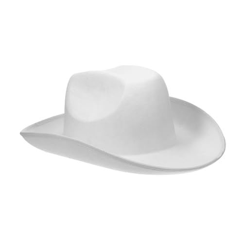 HONITANO Weißer Cowboyhut mit Verstellbarem Zugband Perfekter Partyhut für Damen und Herren für Cosplay und Festliche Anlässe von HONITANO
