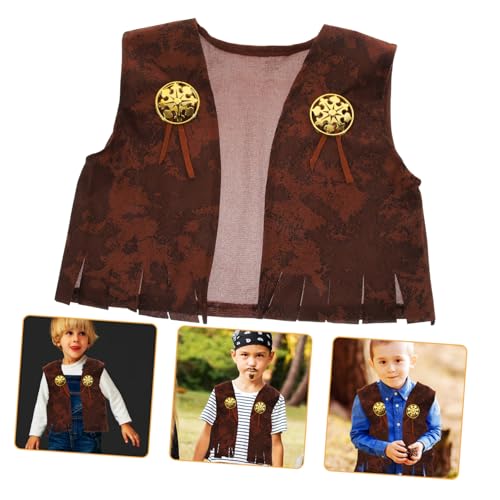 HONITANO Western Kinderweste Cowboy Kostüm Unisex Westernstil Western für Karneval Fasching Cosplay Role Play Zubehör für Jungen und Mädchen HONITANO Western Kinderweste Cowboy Kostüm Unisex Westernstil Western für Karneval Fasching Cosplay Role Play Zubehör für Jungen und Mädchen von HONITANO