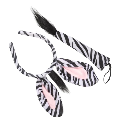 HONITANO Zebra Haarreif Set mit Plüschohren Tierisches Cosplay Stirnband für Fasching Halloween Karneval Kostüm Party Zubehör Modisch und Auffällig für Erwachsene HONITANO Zebra Haarreif Set mit Plüschohren Tierisches Cosplay Stirnband für Fasching Halloween Karneval Kostüm Party Zubehör Modisch und Auffällig für Erwachsene von HONITANO