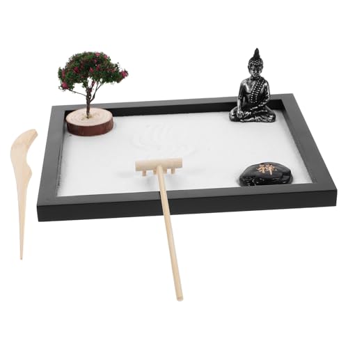 HONITANO Zen Garten mit Buddha Figur Zen sandkasten Dekoration für Schreibtisch und Wohnzimmer Orientalisches Meditations Desktop Accessoire Feng Shui Ornament HONITANO Zen Garten mit Buddha Figur Zen sandkasten Dekoration für Schreibtisch und Wohnzimmer Orientalisches Meditations Desktop Accessoire Feng Shui Ornament von HONITANO