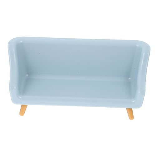 HONITANO Zubehör Für Puppenhäuser Mini-Sofa-Ornament Mini-Simulation Sofamodell Miniatur-Sofa-Ornament Mini-Sofa-Dekoration Lebensechtes Mini-Sofa Kinderspielzeug Sofa-schmuck Blue Plastik von HONITANO