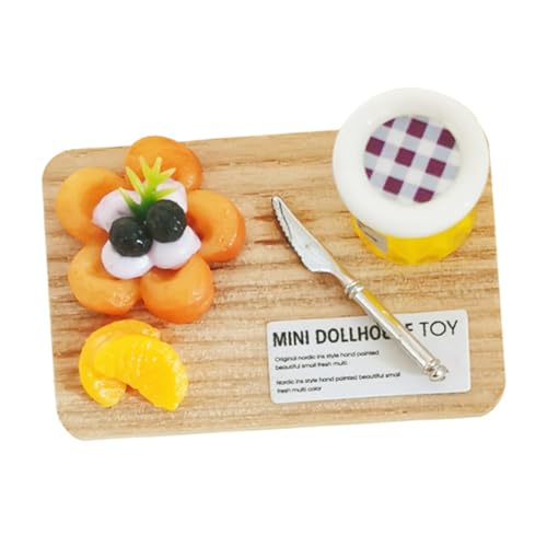HONITANO Zubehör für Puppenhäuser Miniatur Flasche Puppenhaus Zubehör Modell baustützen kinderspielzeug entzückende Verzierung für Puppenhaus Schneidebrett für Minihaus Harz von HONITANO