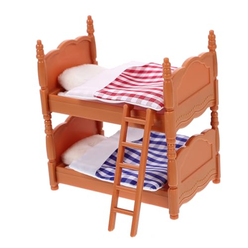 HONITANO für kinderspielzeug cot spielzeuge Kinderbett bebybeet kleines Möbelmodell puppenhaus doppelbett Mini-Möbelmodell Mini-Etagenbett-Puppenbausatz Plastik von HONITANO