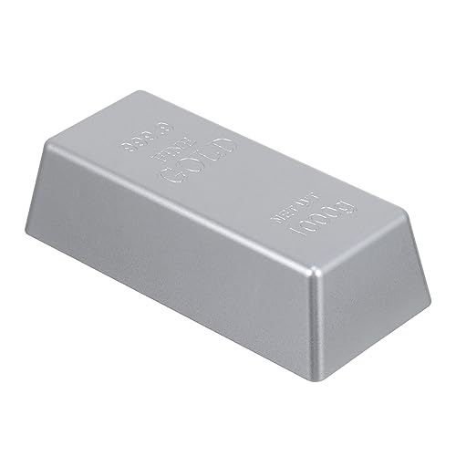 HONMEET 1 STK Silberbarren -Ziegel-Dekoration Briefbeschwerer Aus Barrenziegeln Bar Türstopper Spielzeugsteine Geld Dekoration Gefälschte Goldsteine Silver Plastik HONMEET 1 STK Silberbarren -Ziegel-Dekoration Briefbeschwerer Aus Barrenziegeln Bar Türstopper Spielzeugsteine Geld Dekoration Gefälschte Goldsteine Silver Plastik von HONMEET