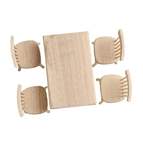 HONMEET 1 Set Mini House Tisch Und Stuhlmodelle Miniaturmöbelmodelle (beige) von HONMEET