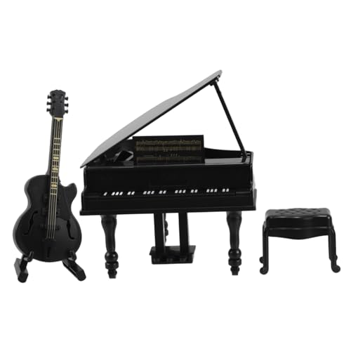 HONMEET 1 Set Miniatur Klavier Und Gitarre Puppenhaus Mini Musical Klavier Gitarre Realistisches Detailmodell von HONMEET