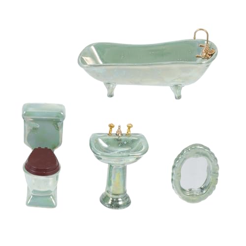 HONMEET 1 Set Miniaturbad Set Modell Keramikbad Modell Puppenhauszubehör von HONMEET