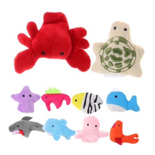 HONMEET 10 Stück Plüschtier Süße Fingerpuppen Zum Geschichten Erzählen Tierische Fingerpuppe Geschichtenerzählende Fingerpuppen Fingerpuppen Eltern-Kind- Pp Baumwolle von HONMEET