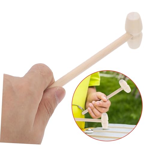 HONMEET 10 Stück Teiliges Kleine Holzhammer mit Robustem Bruchfestem Design Leicht und Kompakt Vielseitig als Bauklötze Hammer für Drinnen und Draußen Geeignet von HONMEET