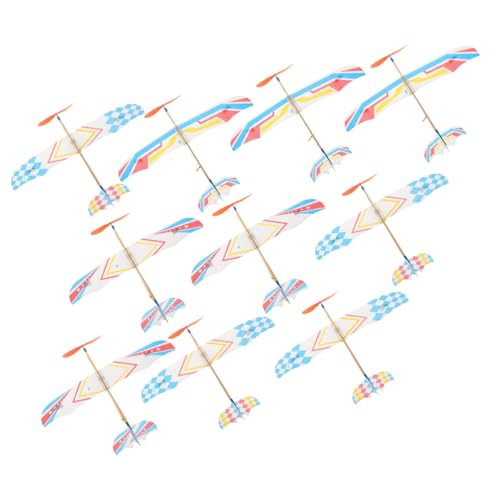 HONMEET 10Stücke Gummiband Angetriebenes Flugzeugspielzeug Handgemachte Segelflugzeuge für Pädagogisches Outdoor zur Praktischer Fähigkeiten und Eltern Junge Mädchen Interaktion von HONMEET