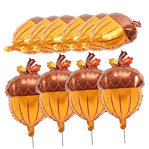 HONMEET 10Stücke Kiefernkegel Folienballons Herbst Deko für Thanksgiving Partys Luftballons für Festliche Anlässe Ballondekoration für Unvergessliche Feiern von HONMEET