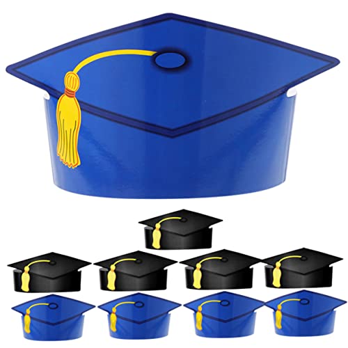 HONMEET Abschlusskappe Für Kinder Phd-papierhut-set 10-teiliges Dekoratives Papierhut-set Für Die Abschlussfeier Einfach Zu Tragen von HONMEET