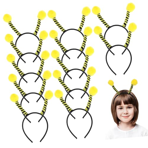 HONMEET 12 Stück Teiliges Bienen antennen Kostüm haarband Leichtes Stoffmaterial Komfortabel für Karneval und Partyspaß von HONMEET