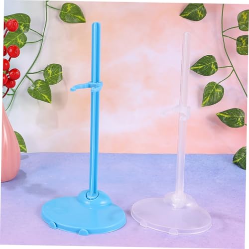 HONMEET 12 Stück Teiliges Puppenständer aus Robustem Kunststoff Stabile Displayhalter für Actionfiguren und Puppen Transparent und Blau für Puppenregal und Spielzeugzubehör für Sammler von HONMEET